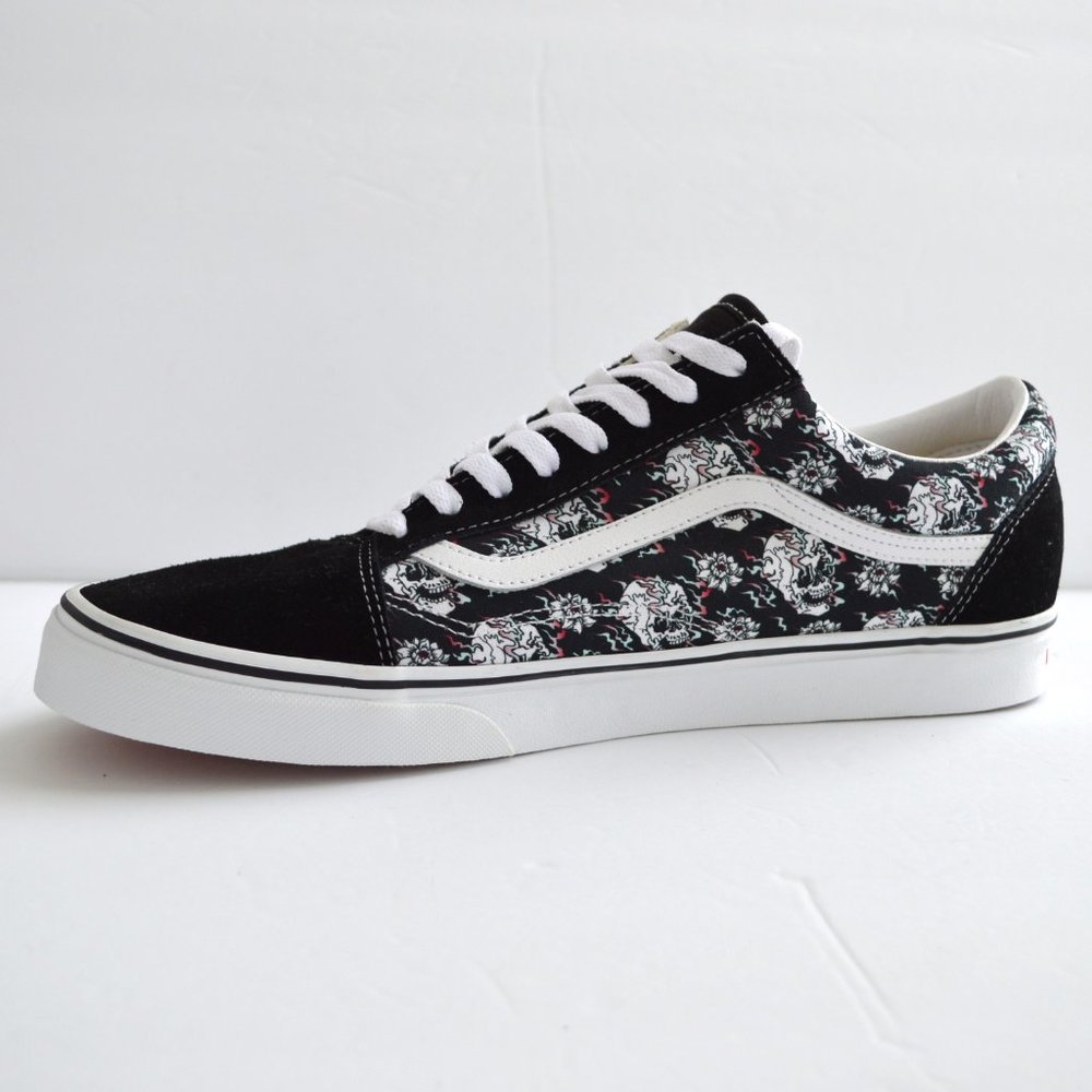vans old skool skull black white sneaker shoes men size 13 new - Picture 3 of 4